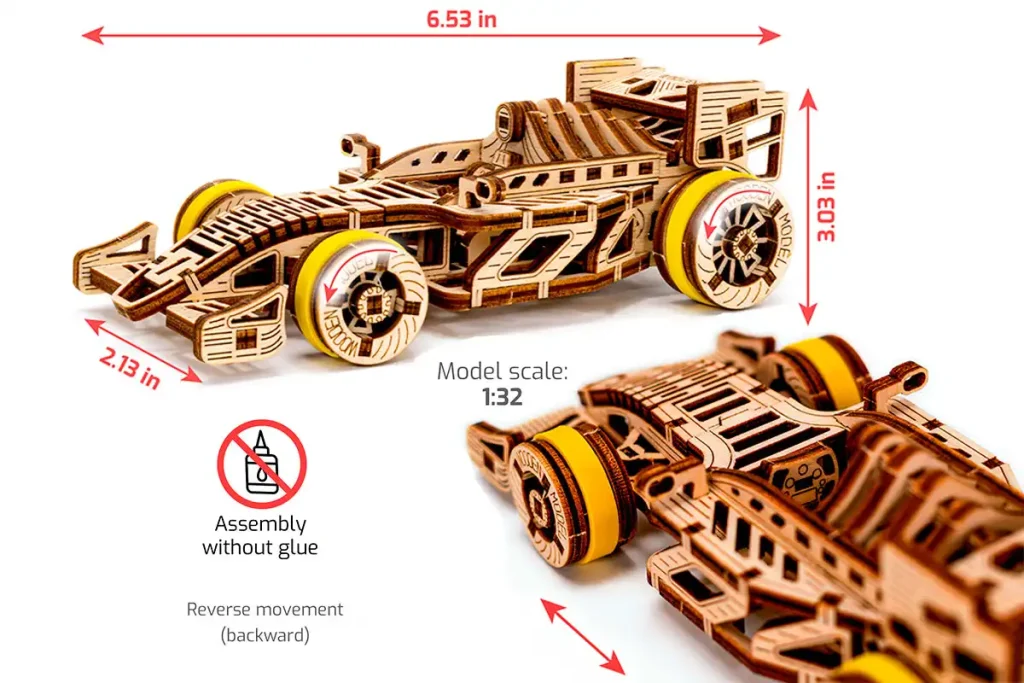 Wooden Puzzle 3D Car Bolid 21