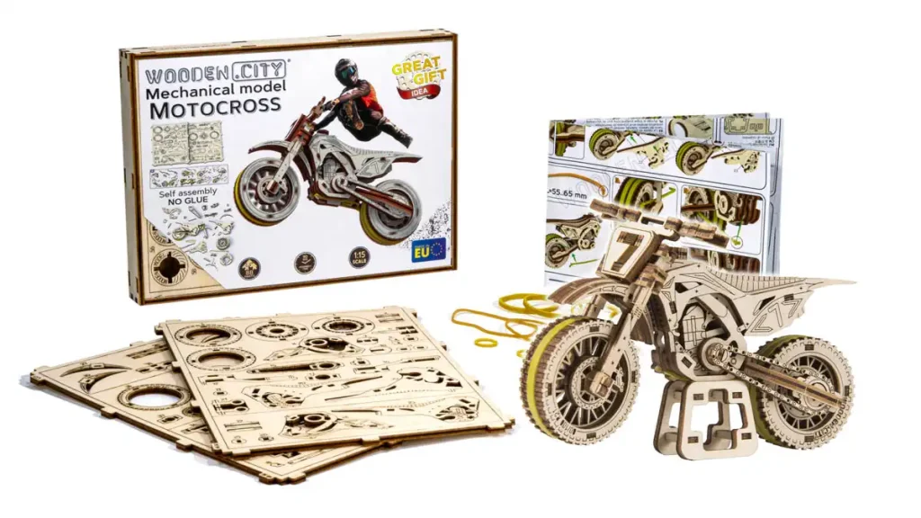 Wooden Puzzle 3D Motorbike Motocross Opis 6