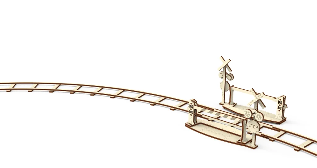 Wooden Puzzle 3D Train Round Railway + Crossing Opis 3