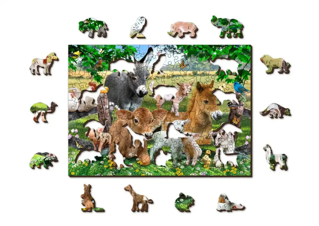 Puzzles en bois 200 Bébés animaux à la ferme Opis 6