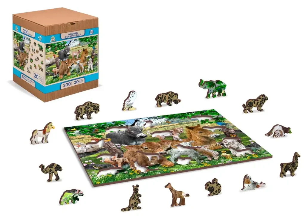 Puzzles en bois 200 Bébés animaux à la ferme Opis 1