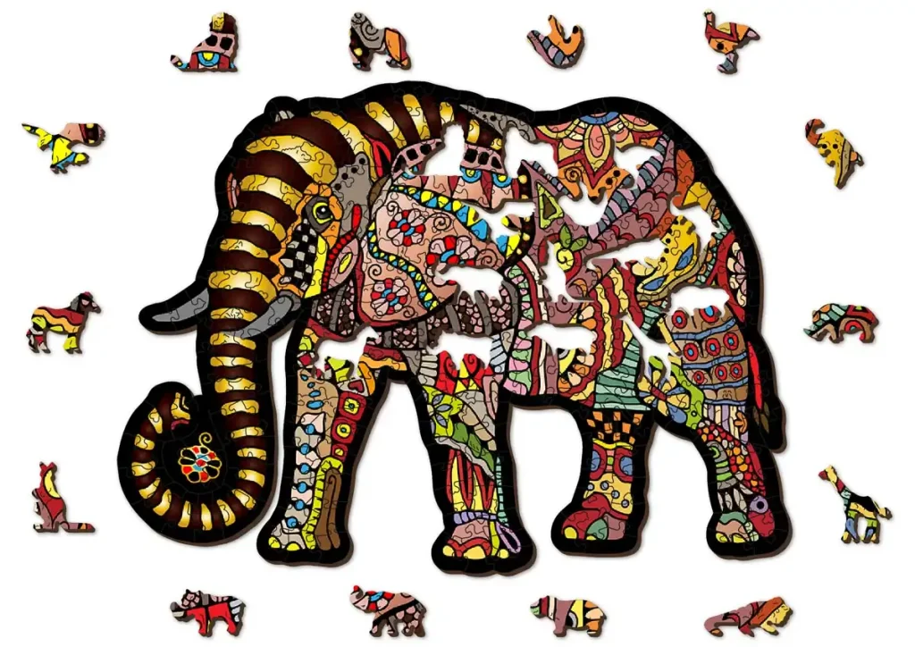 Puzzle bois forme animaux 250 Éléphant magique Opis 7