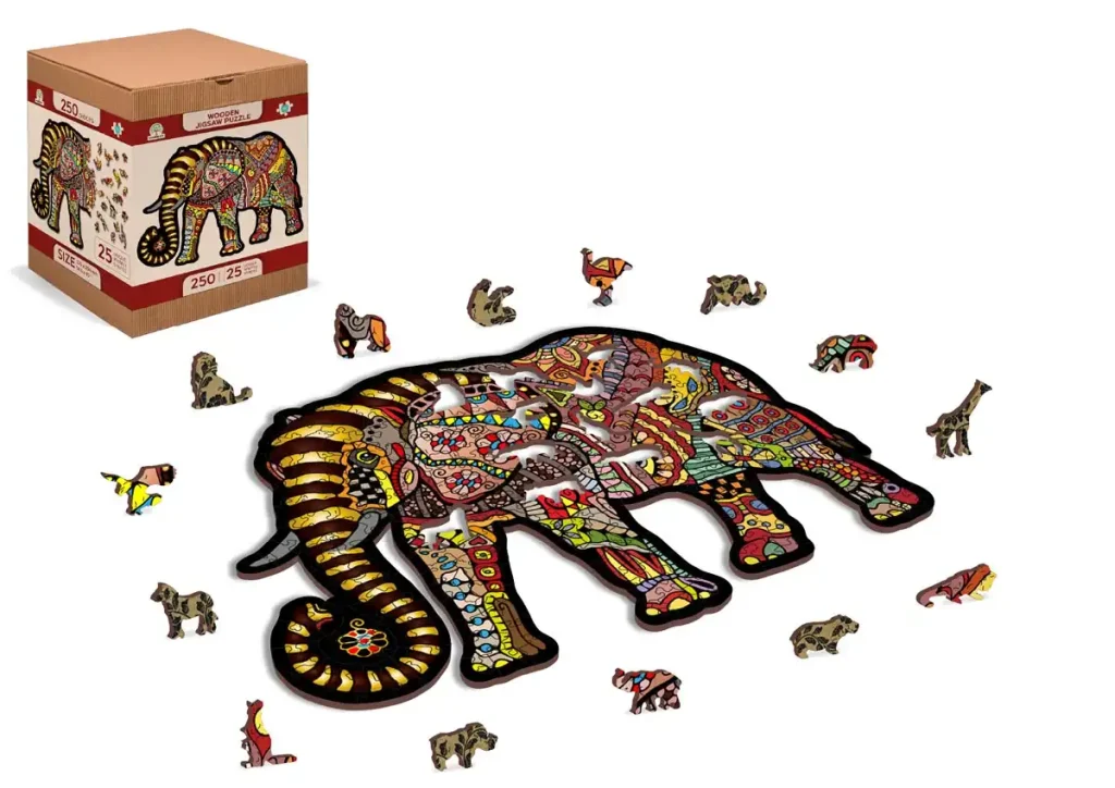 Puzzle bois forme animaux 250 Éléphant magique Opis 5