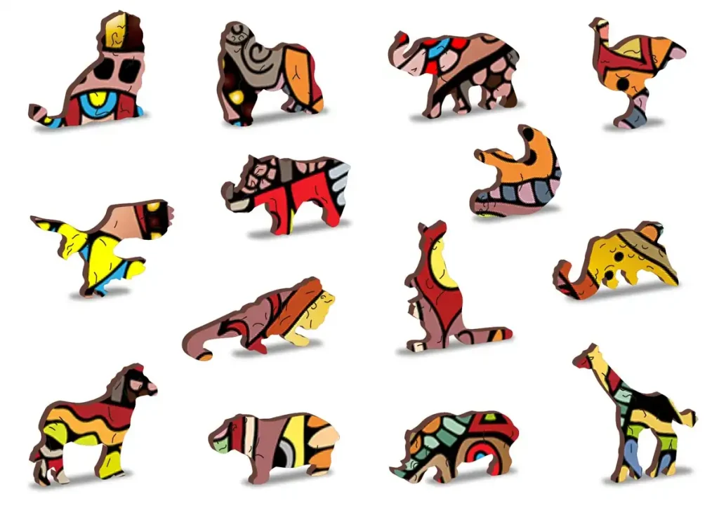 Puzzle bois forme animaux 250 Éléphant magique Opis 3