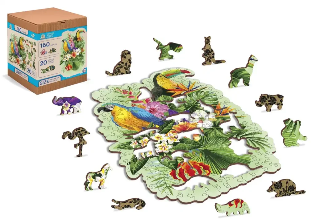 Wooden Puzzle 160 Tropical Birds Opis 5