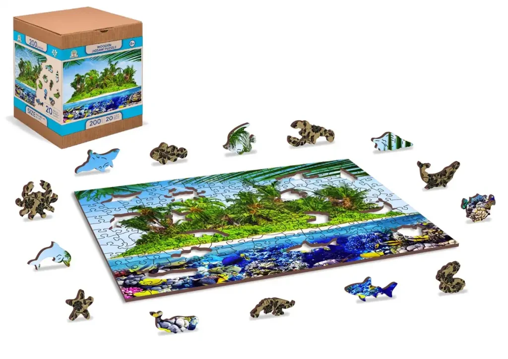 Puzzle bois animaux 200 L'île au trésor exotique Opis 2