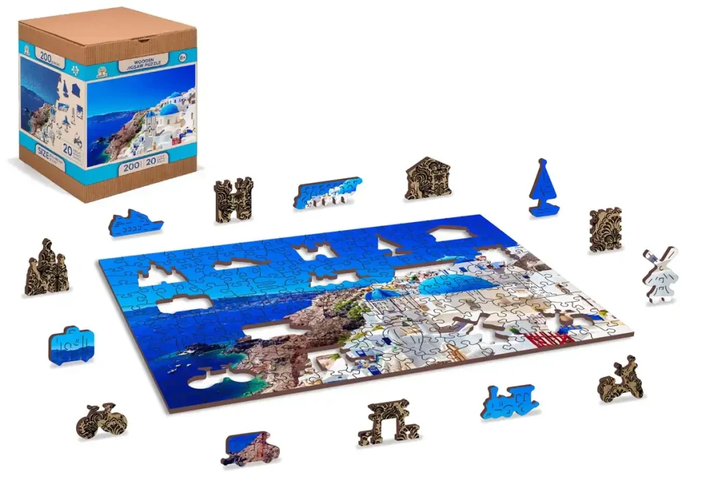 Wooden Puzzle 200 Santorini, Greece opis 3