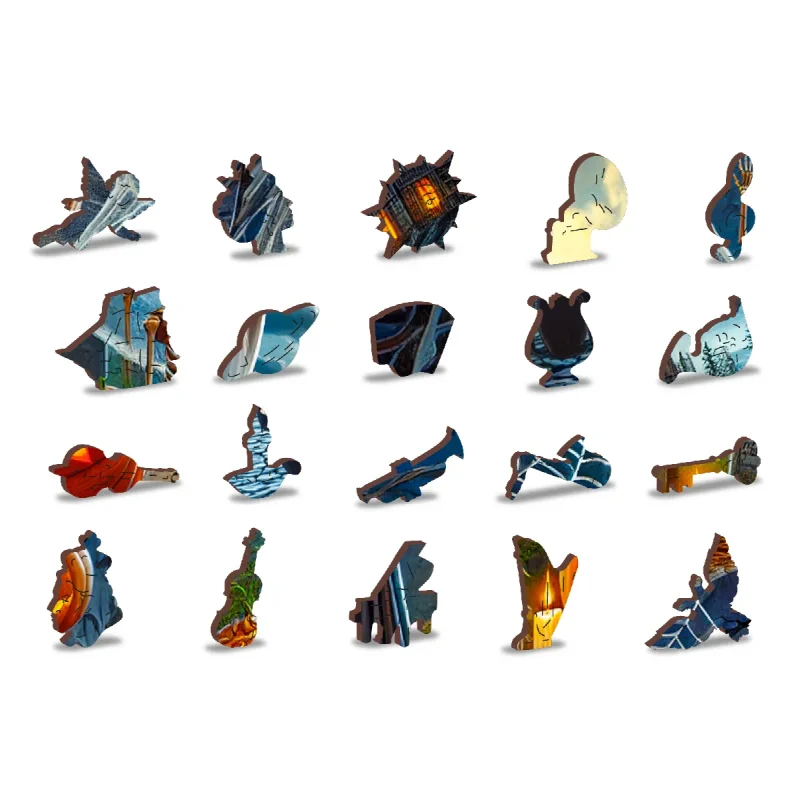 Wooden Puzzle 1000 Ghostly Pumpkin Night 3