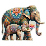 Fancy Elephants 250 Wooden Puzzle 5