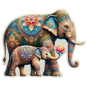 Fancy Elephants 250 Wooden Puzzle 5