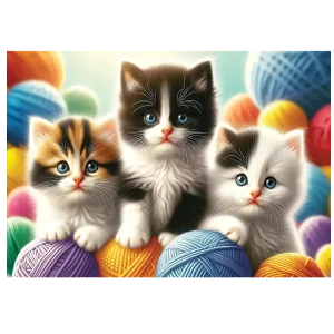 Kittens and Yarn 150 Wooden Puzzle 2