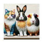 Cat & Rabbit & Guinea Pig 250 Wooden Puzzle 1