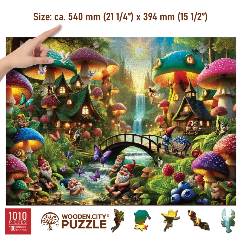 Mushroom Wonderland 1000 Wooden Puzzle 4