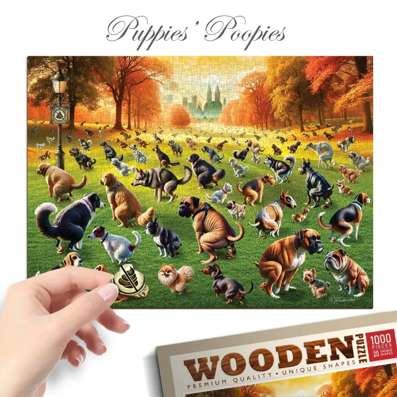 Puppies Poopies 1000 Wooden Puzzle 1