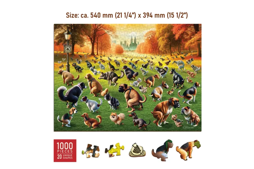 Puppies Poopies 1000 Wooden Puzzle Opis 4