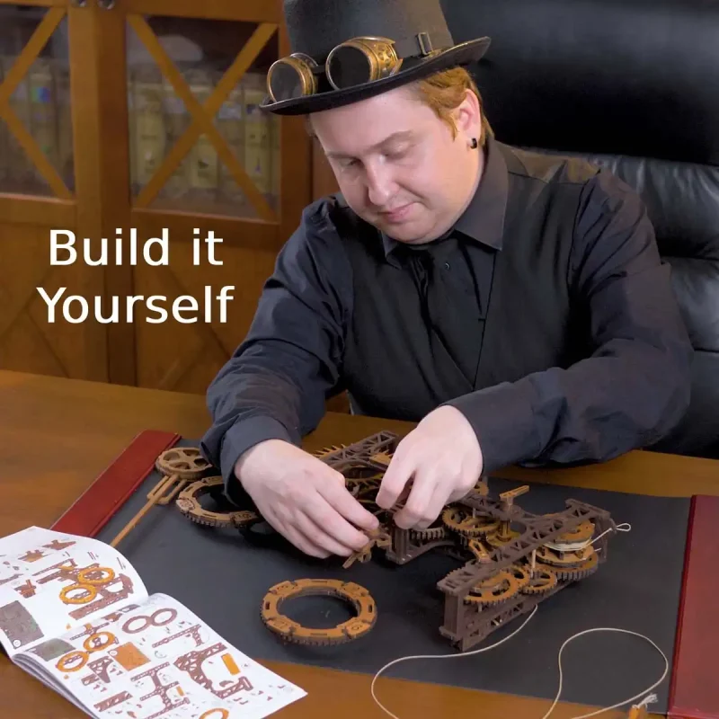 3D Wooden Clock Puzzle - Steampunk Gearworks Wall Clock 1
