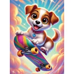 Wooden Puzzle 40 Skateboarding Puppy Fun 2