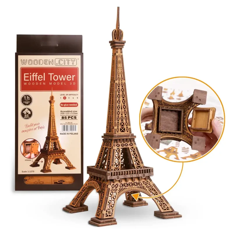 3D Wooden Puzzle Building - Eiffel Tower 1