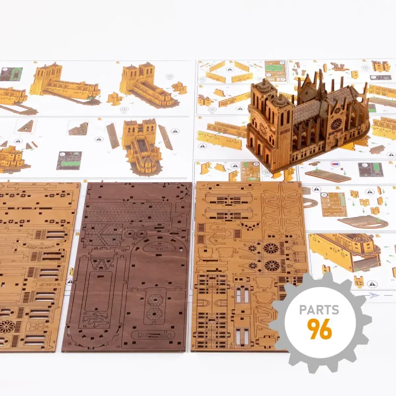 3D Wooden Puzzle Building - Notre Dame 4