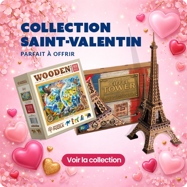 Cadeau Saint-Valentin 3D Casse-Tête en Bois Romantique