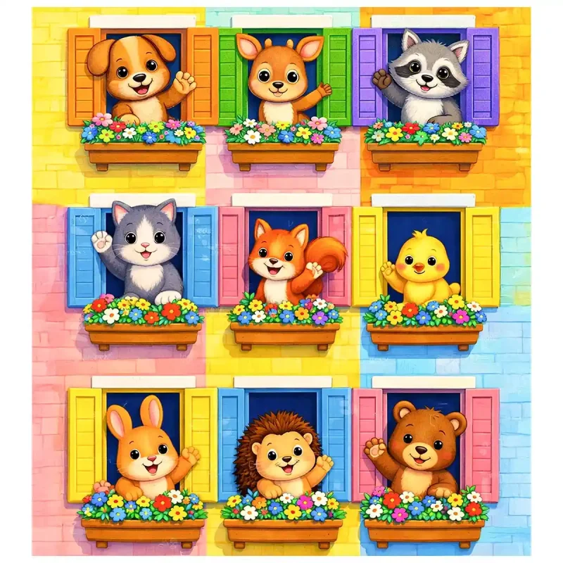 Wooden Puzzle 20 Animals in a Fairy-Tale House 2