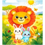 Wooden Puzzle 20 little lion and bunnies 3