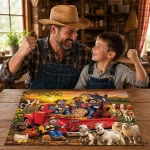 Wooden Puzzle 1000 Cat Band on the Farm 2