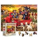 Wooden Puzzle 1000 Cat Band on the Farm 7