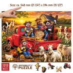 Wooden Puzzle 1000 Cat Band on the Farm 9