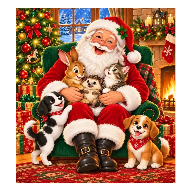Santa and His Little Friends