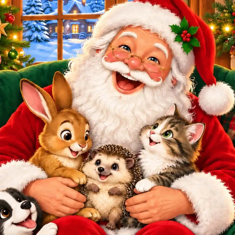 Wooden Puzzle 20 Santa and His Little Friends 6