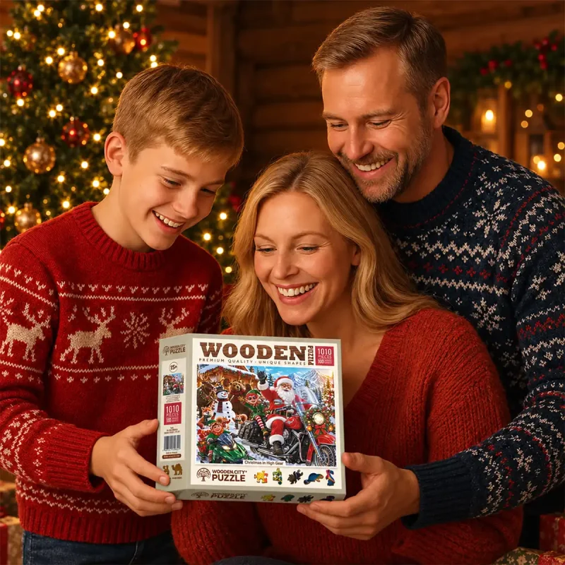 wooden puzzle 1000 Christmas in High Gear 8